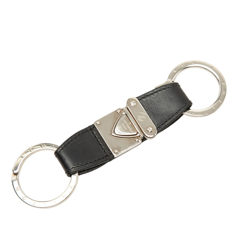 ルイ ヴィトン ノマド ポルト クレ ヴァレ キーリング M85034 ブラック シルバー レザー メタル レディース LOUIS VUITTON 【中古】｜【銀座パリス】　店