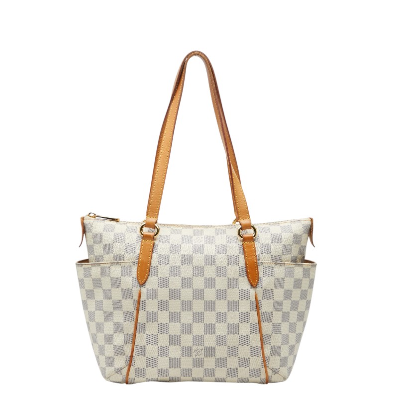ルイ ヴィトン ダミエ アズール トータリーPM トートバッグ N51261 白いこと PVC なめし革 レディース LOUIS VUITTON 【中古】