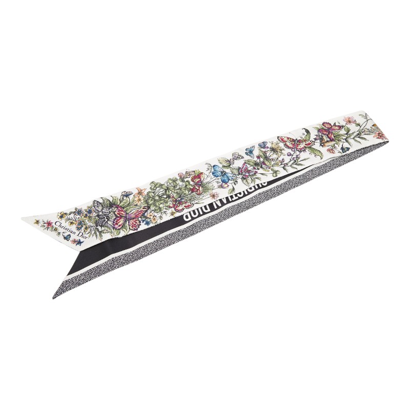 クリスチャンディオール D-Floral ミッツァ ツイロバート・エドワード・リー えり巻き 白いこと 地絹 レディース Dior 【中古】