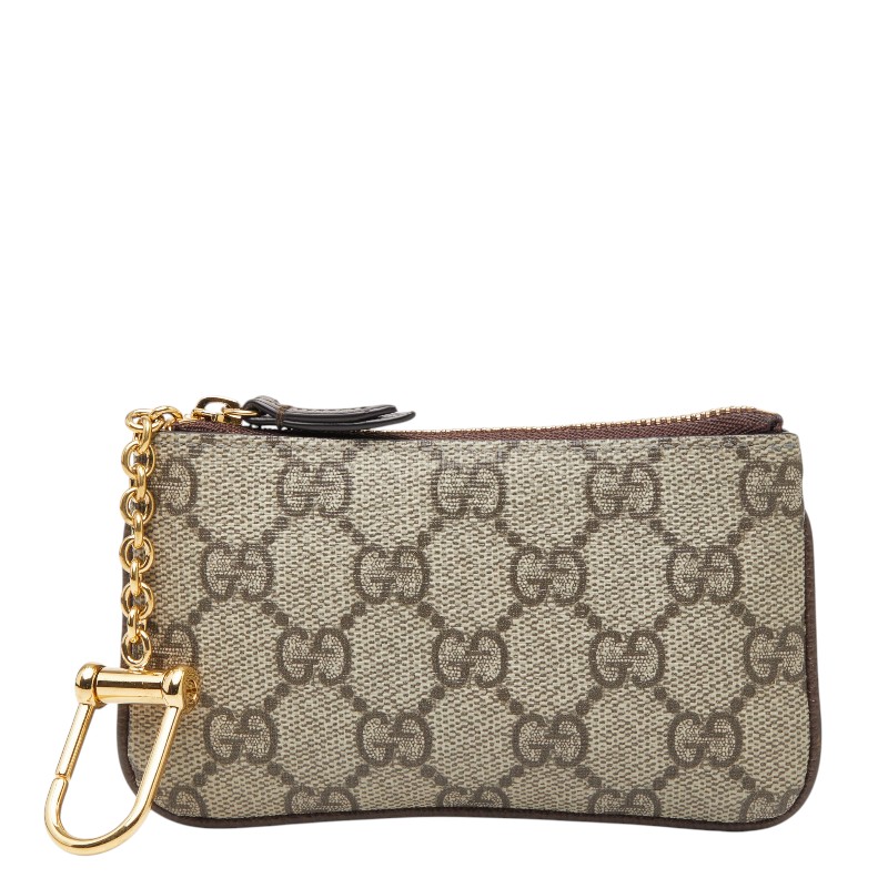 グッチ オフィディア GGスプリーム コインケース 釣り銭入れ 772321 ベージュ 赤銅色 PVC なめし革 レディース GUCCI 【中古】