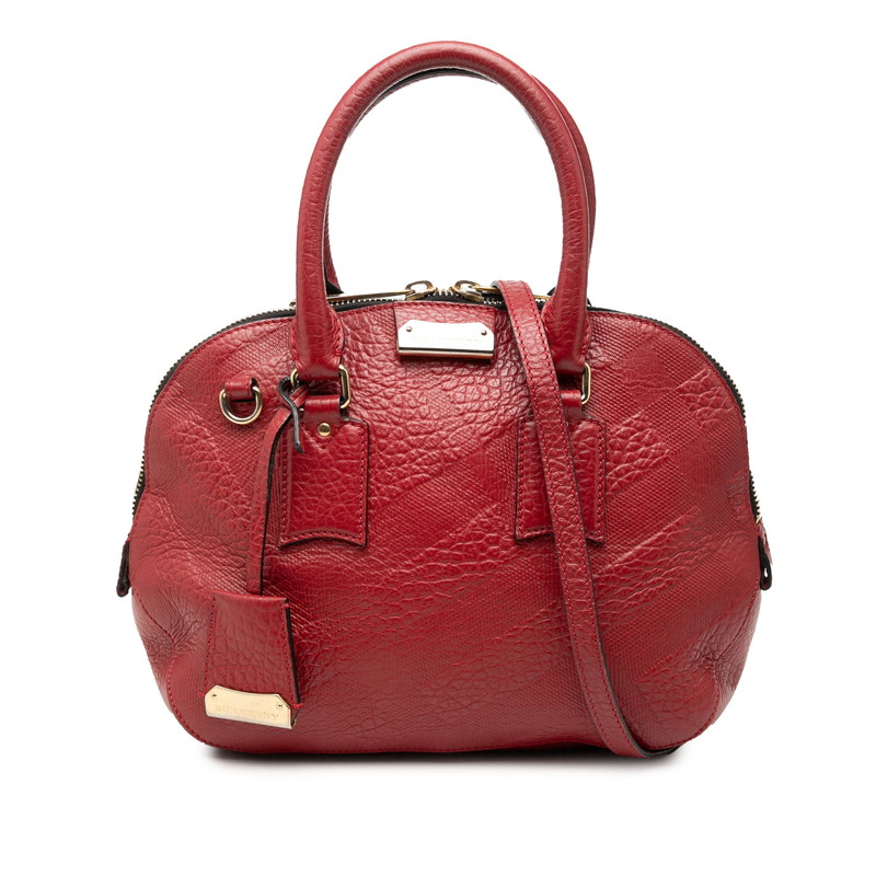 バーバリー ハンドバック ショルダーバッグ 2WAY 赤いこと なめし革 レディース BURBERRY 【中古】