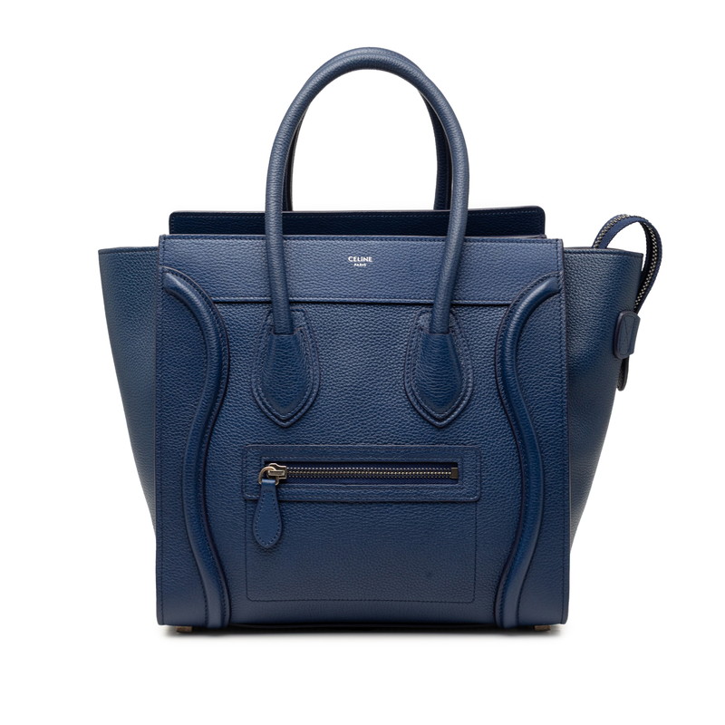 セリーヌ ラゲージ マイクロショッパー ハンドバック トートバッグ 米国海軍 なめし革 レディース CELINE 【中古】