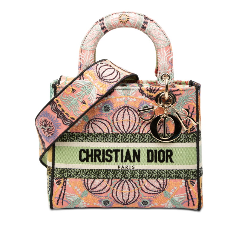 クリスチャンディオール LADY D-LITE 並み並み ハンドバック ショルダーバッグ 2WAY マルチ色合い 帆布 レディース Dior 【中古】
