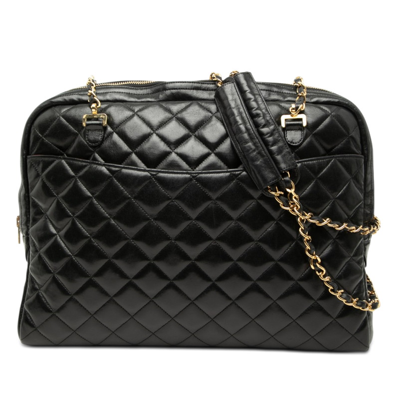 シャネル マトラッセ チェーン店 ショルダーバッグ 黒いこと 子ヒツジ素はだ レディース CHANEL 【中古】