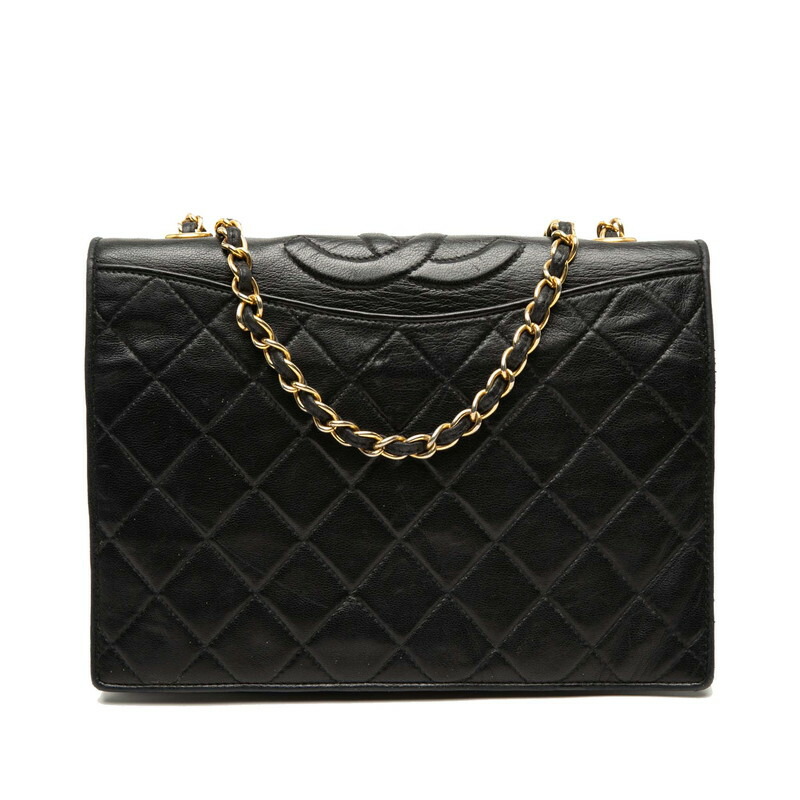 シャネル ココマーク マトラッセ  チェーン店 ショルダーバッグ 黒いこと 子ヒツジ素はだ レディース CHANEL 【中古】