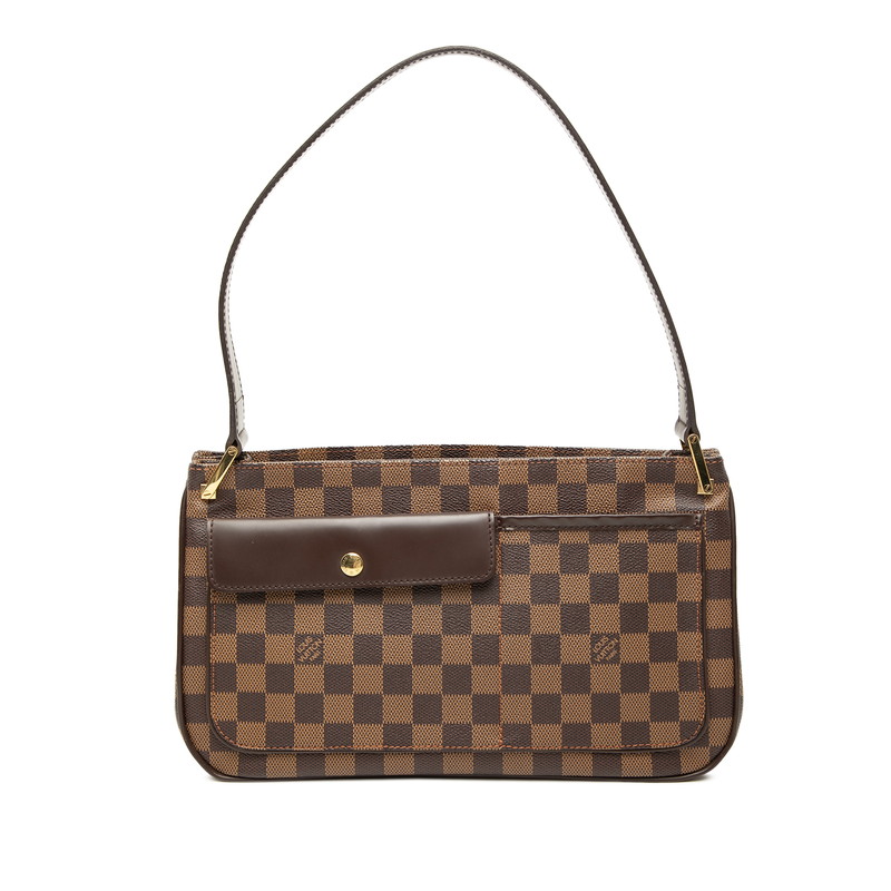 ルイ ヴィトン ダミエ オーバーニュ 一ショルダーバッグ N51129 赤銅色 PVC なめし革 レディース LOUIS VUITTON 【中古】