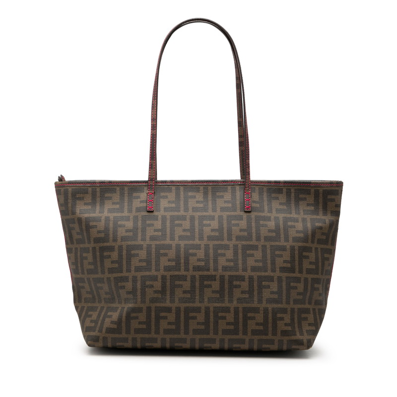 フェンディ ズッカ トートバッグ ショルダーバッグ 8BH198 赤銅色 サクラ色 PVC レディース FENDI 【中古】