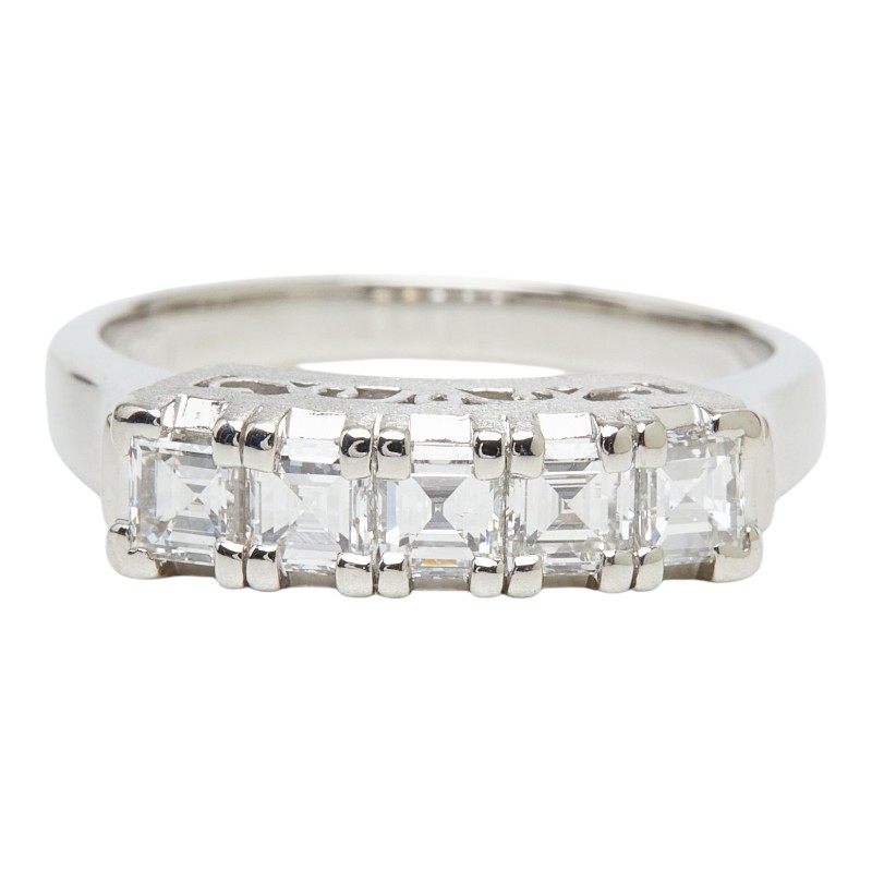 Pt900 プラチナ ダイヤ1.03ct 一文字リング リング 指輪 レディース 12号 【中古】|【銀座パリス】 店