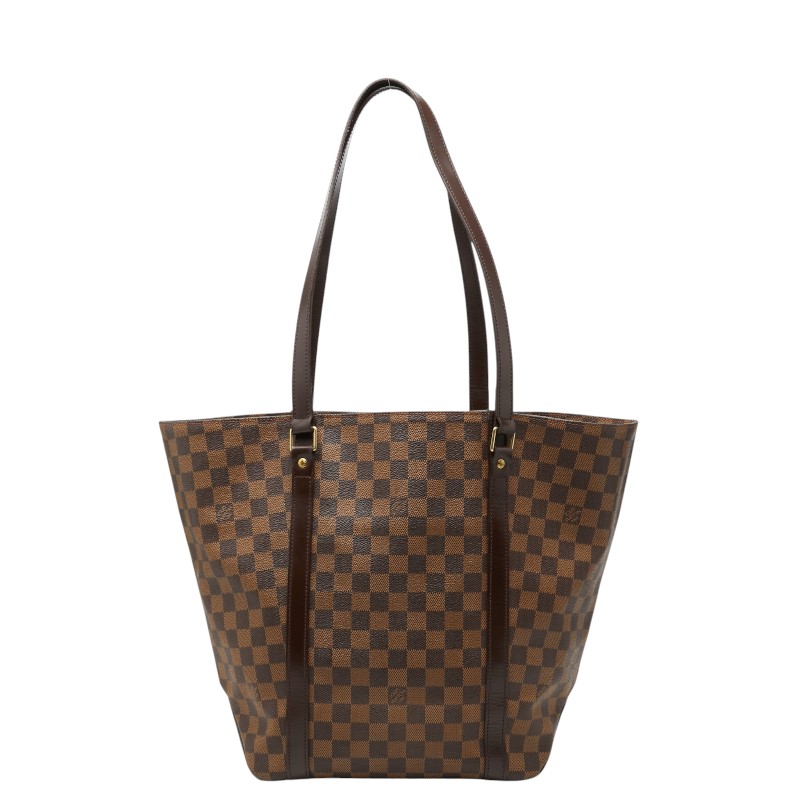 ルイ ヴィトン ダミエ サック 買い出し トートバッグ 肩部 赤銅色 PVC なめし革 レディース LOUIS VUITTON 【中古】