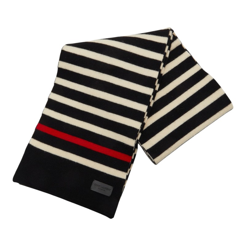 サンローラン 間借り人 えり巻き 黒いこと 白いこと 赤いこと 羊毛 レディース SAINT LAURENT 【中古】