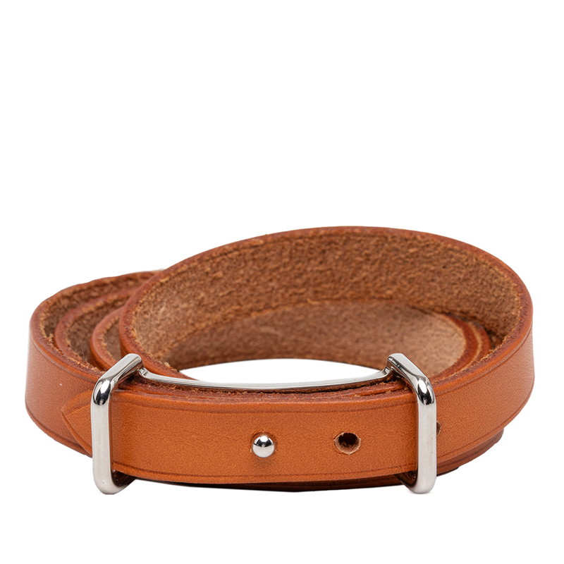エルメス アピ2 ロング ブレスレット ブラウン レザー メタル レディース HERMES 【中古】|【銀座パリス】 店