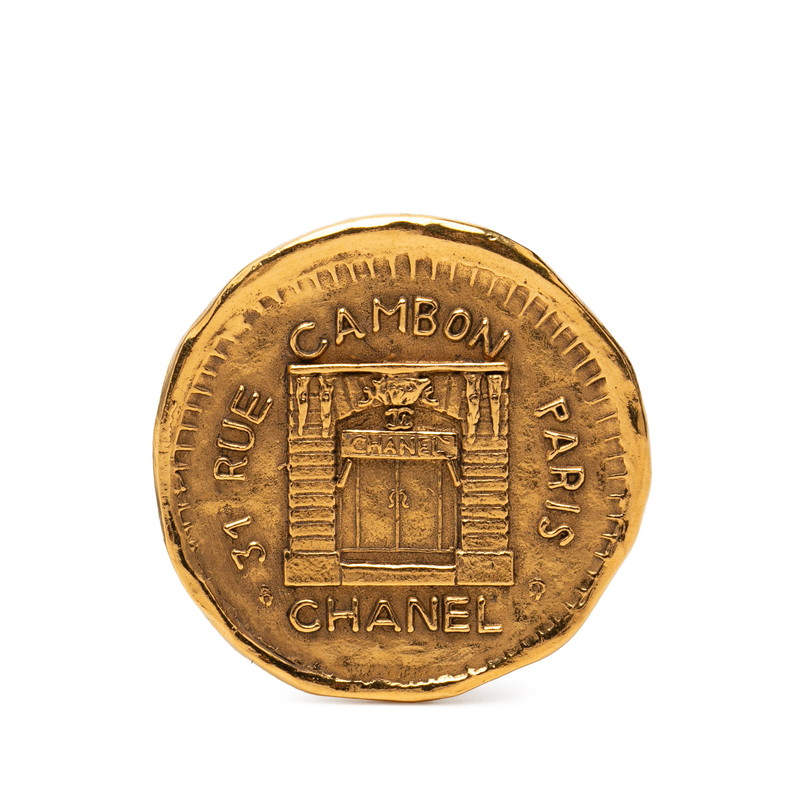 シャネル 31 RUE CAMBON ル カンボン ラウンド ブローチ ゴールド メッキ レディース CHANEL 【中古】|【銀座パリス】 店