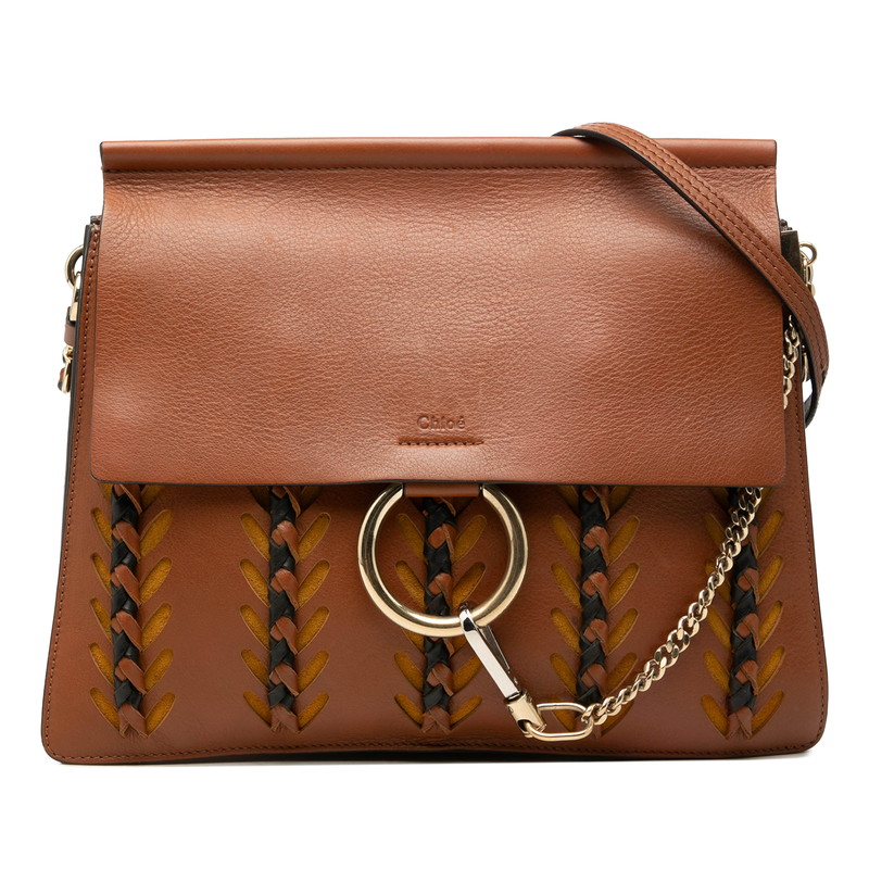 クロエ フェイ 斜めかけ ショルダーバッグ ブラウン ブラック レザー レディース Chloe 【中古】｜【銀座パリス】　店