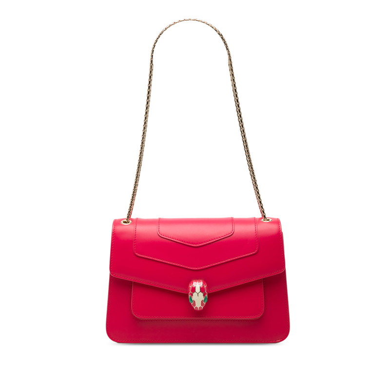 ブルガリ セルペンティ フォーエバー チェーン ショルダーバッグ ピンク レザー レディース BVLGARI 【中古】｜【銀座パリス】　店