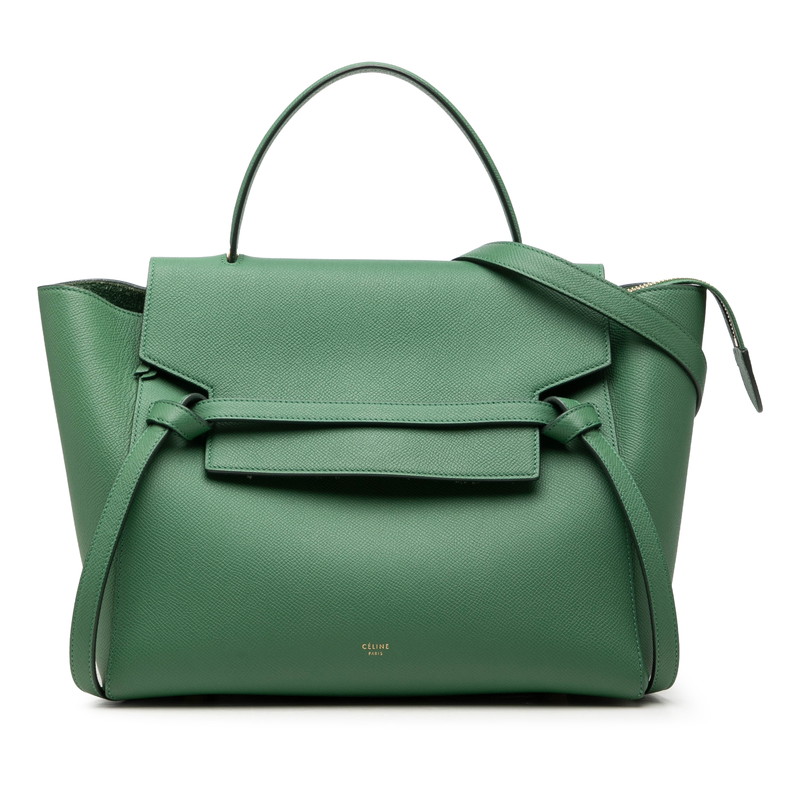 セリーヌ ベルトバッグ ハンドバッグ ショルダーバッグ 2WAY グリーン レザー レディース CELINE 【中古】|【銀座パリス】 店