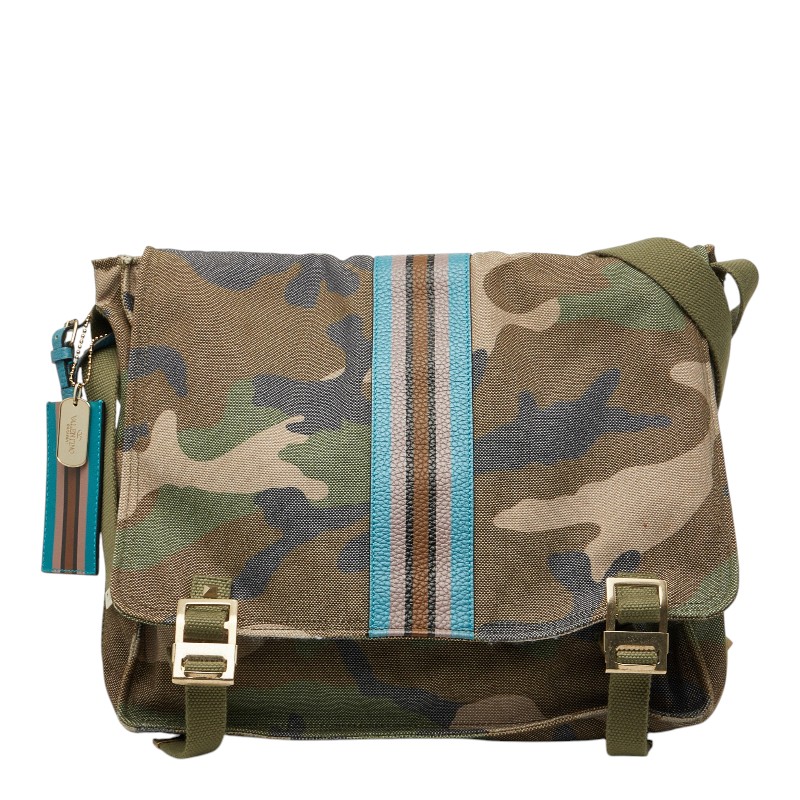 ヴァレンティノ ガラヴァーニ 斜め掛け ショルダーバッグ カーキ カモフラージュ キャンバス レザー レディース VALENTINO 【中古】|【銀座パリス】 店