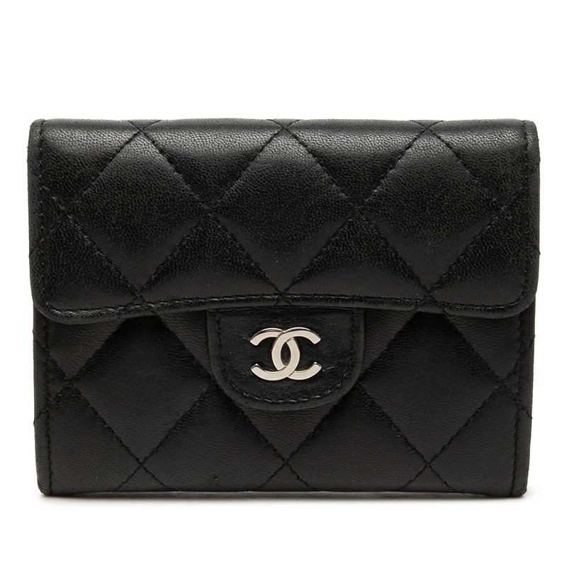 シャネル マトラッセ ココマーク コインケース 小銭入れ ブラック ラムスキン レディース CHANEL 【中古】｜【銀座パリス】　店