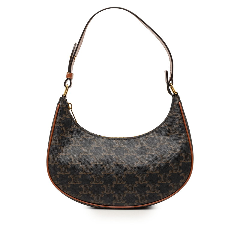 セリーヌ トリオンフ アヴァ ハンドバッグ ワンショルダーバッグ ブラック ブラウン PVC レザー レディース CELINE 【中古】｜【銀座パリス】　店 95,040円