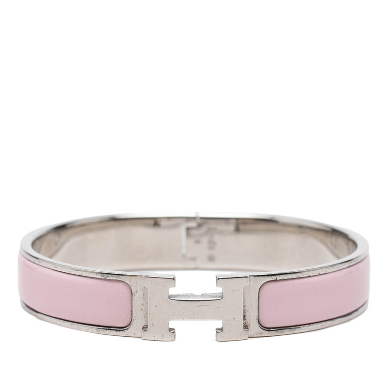 エルメス クリックH TGM エナメルブレスレット バングル ピンク シルバー メタル レディース HERMES 【中古】｜【銀座パリス】　店 43,615円