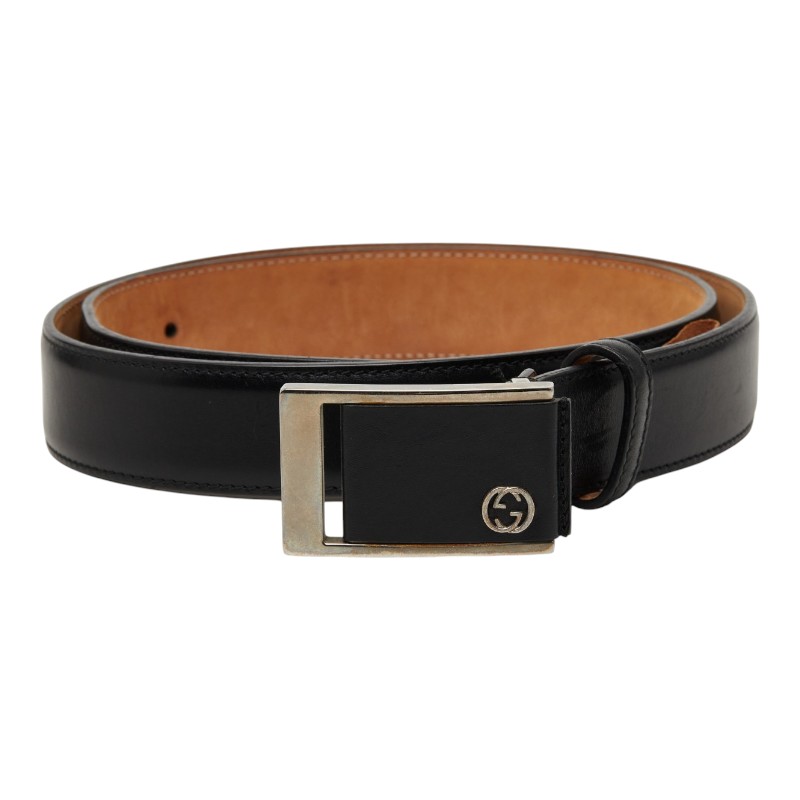 グッチ インターロッキングG バックルベルト 232834 ブラック レザー メンズ GUCCI 【中古】|【銀座パリス】 店
