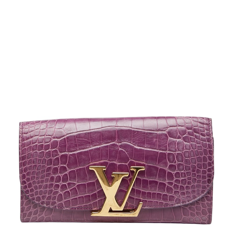ルイ ヴィトン ポルトフォイユ カプシーヌ 長財布 パープル クロコダイル レディース LOUIS VUITTON 【中古】|【銀座パリス】 店