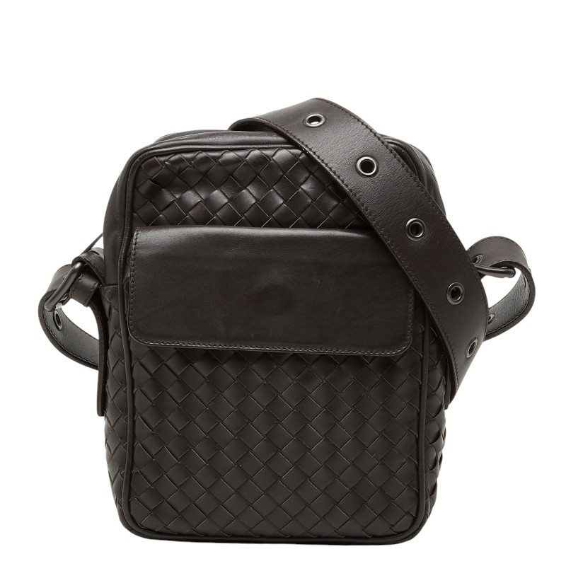 ボッテガヴェネタ イントレチャート ショルダーバッグ 163313 ブラウン レザー レディース BOTTEGAVENETA 【中古】｜【銀座パリス】　店