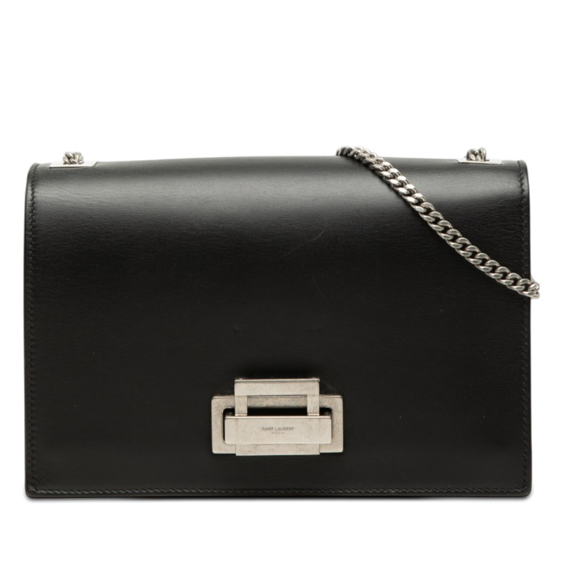 サンローラン 斜め掛け チェーン ショルダーバッグ ブラック レザー レディース SAINT LAURENT 【中古】|【銀座パリス】 店