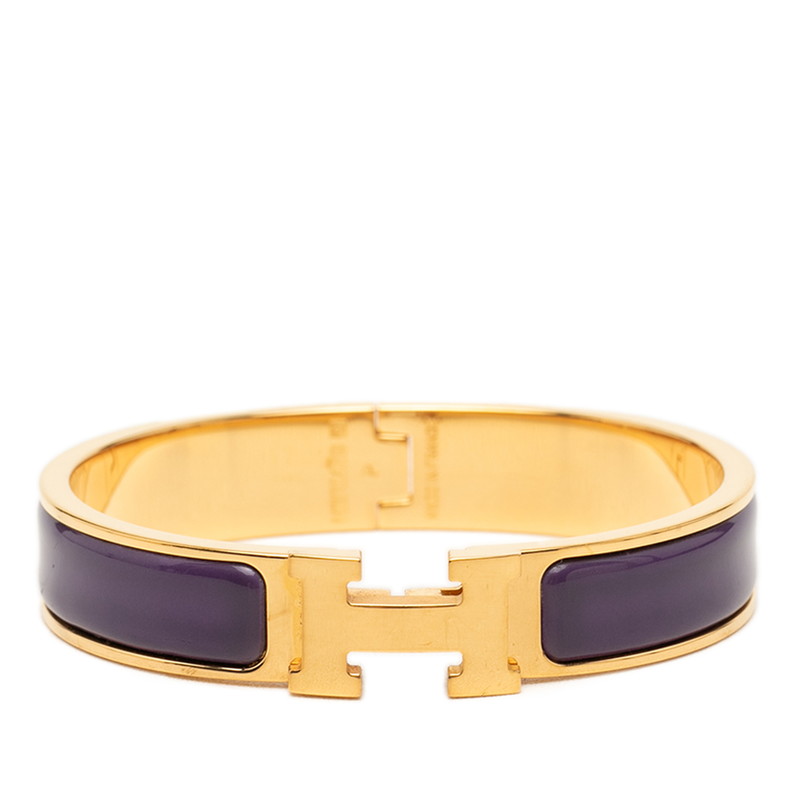 エルメス クリックH PM ブレスレット ゴールド パープル メッキ エナメル レディース HERMES 【中古】|【銀座パリス】 店