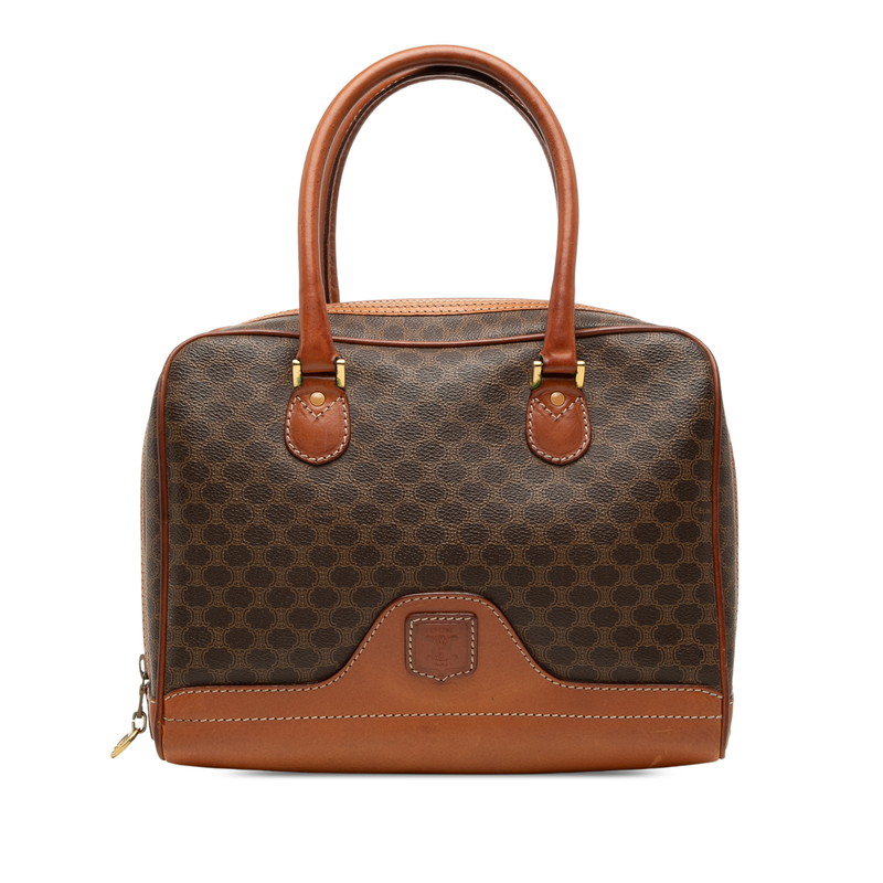 セリーヌ マカダム ハンドバッグ ブラウン PVC レザー レディース CELINE 【中古】｜【銀座パリス】　店