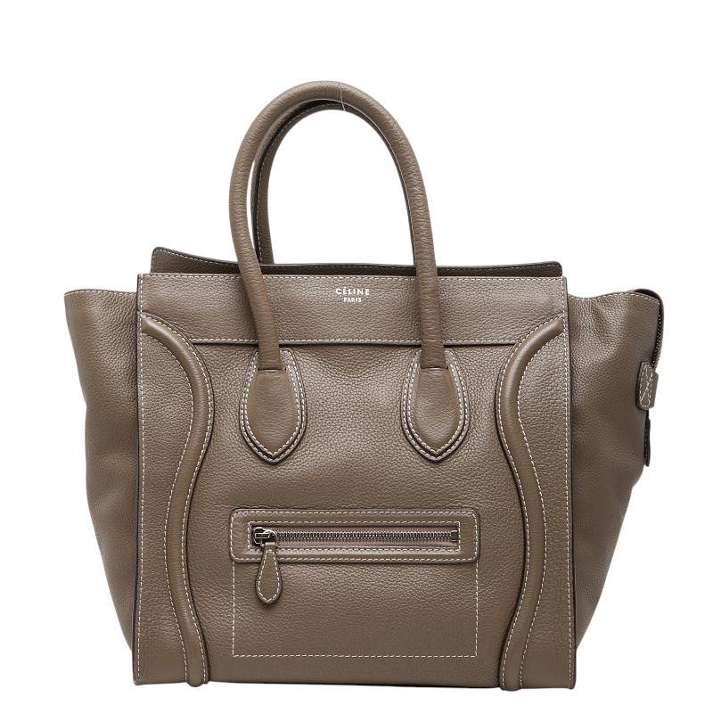 セリーヌ ラゲージ ミディアム ハンドバッグ S-CU-1111 グレー系 レザー レディース CELINE 【中古】|【銀座パリス】 店