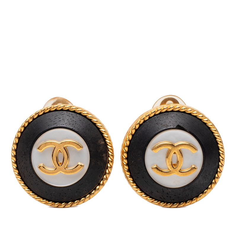 シャネル ココマーク ヴィンテージ イヤリング 97P ゴールド ブラック メッキ レディース CHANEL 【中古】｜【銀座パリス】　店
