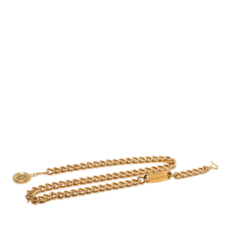 シャネル ヴィンテージ ロゴ チェーン ベルト ゴールド メッキ メンズ CHANEL 【中古】｜【銀座パリス】　店