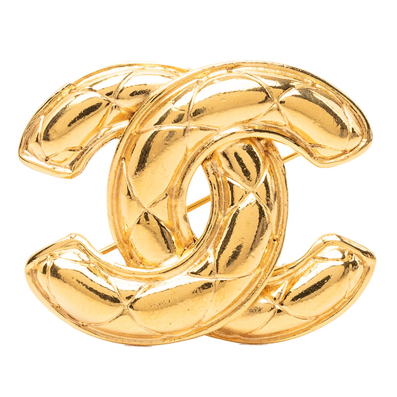 シャネル ヴィンテージ マトラッセ ココマーク ブローチ ゴールド メッキ レディース CHANEL 【中古】｜【銀座パリス】　店