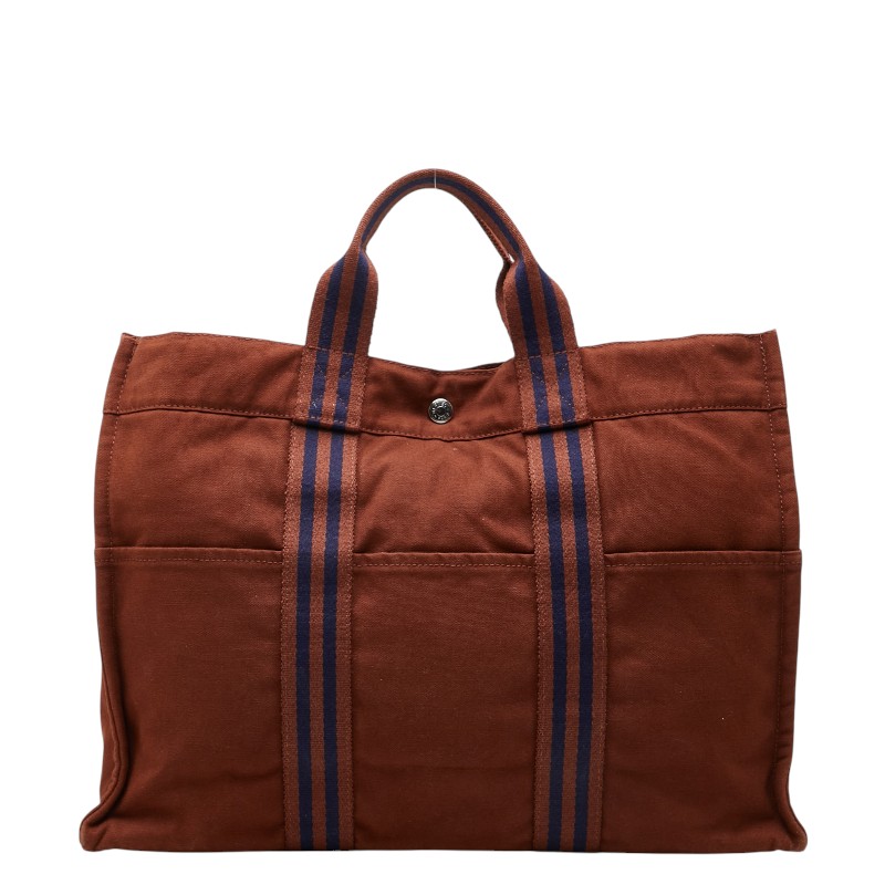エルメス フルートゥMM トートバッグ ブラウン キャンバス レディース HERMES 【中古】|【銀座パリス】 店