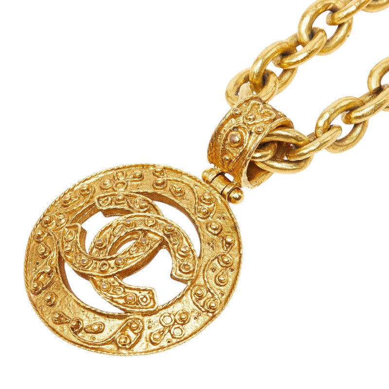 シャネル ココマーク ヴィンテージ ネックレス ゴールド メッキ レディース CHANEL 【中古】｜【銀座パリス】　店 50,880円