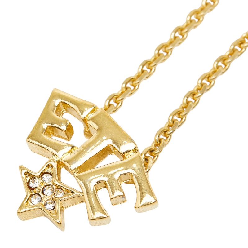 サンローラン スター 星 モチーフ ネックレス ゴールド メッキ ラインストーン レディース SAINT LAURENT 【中古】｜【銀座パリス】　店
