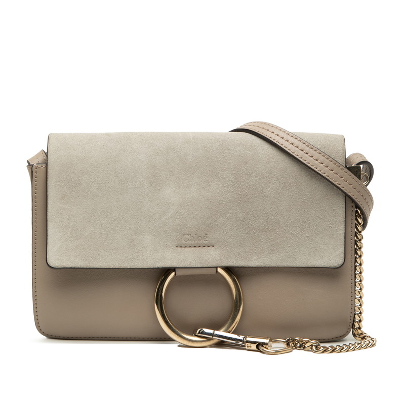 クロエ フェイ Faye 斜め掛け ショルダーバッグ グレージュ レザー スウェード レディース Chloe 【中古】|【銀座パリス】 店