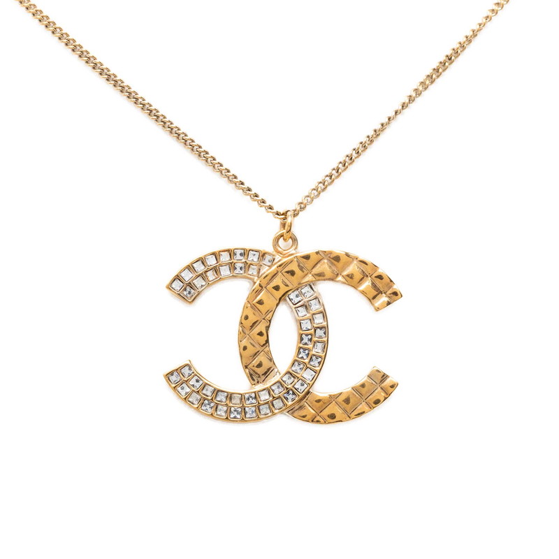 シャネル ココマーク チェーン ペンダント ネックレス ゴールド メッキ ラインストーン レディース CHANEL 【中古】|【銀座パリス】 店
