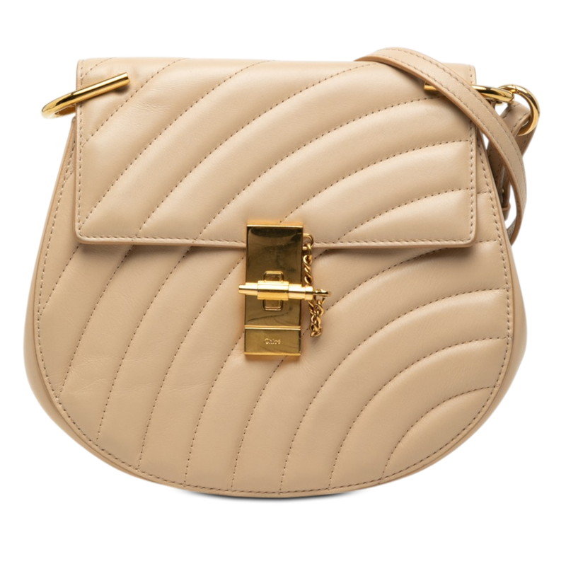 クロエ ドリュー 斜め掛け ショルダーバッグ ベージュ レザー レディース Chloe 【中古】|【銀座パリス】 店