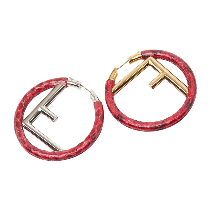 フェンディ エフ イズ フェンディ パイソン ピアス ゴールド シルバー レザー メタル レザー レディース FENDI 【中古】｜【銀座パリス】　店 25,752円