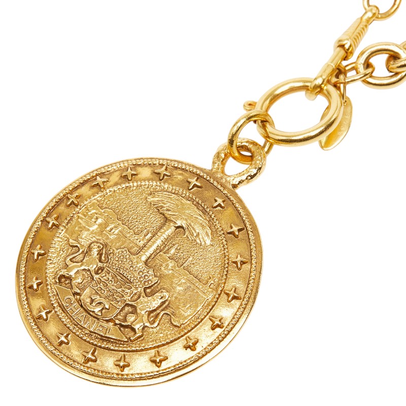 シャネル ココマーク ラウンド ネックレス ゴールド メッキ レディース CHANEL 【中古】｜【銀座パリス】　店 47,880円
