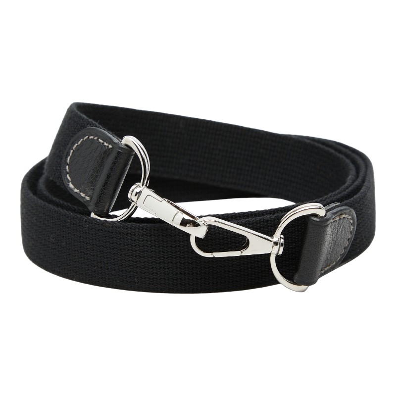 エルメス ショルダーストラップ ブラック キャンバス レザー レディース HERMES 【中古】｜【銀座パリス】　店