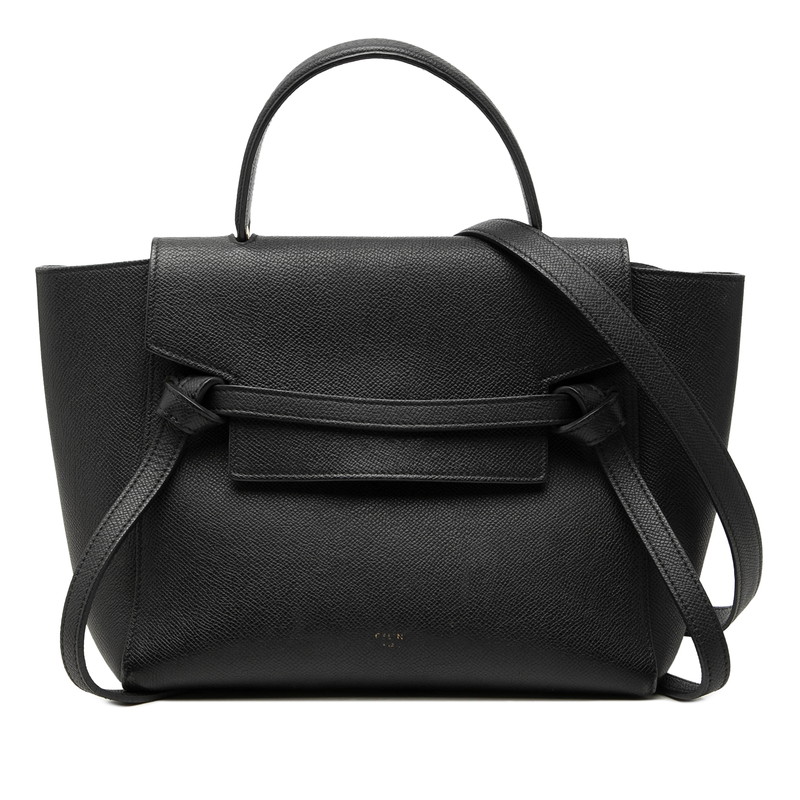 セリーヌ ベルトバッグ マイクロ ハンドバッグ ショルダーバッグ 2WAY ブラック レザー レディース CELINE 【中古】｜【銀座パリス】　店