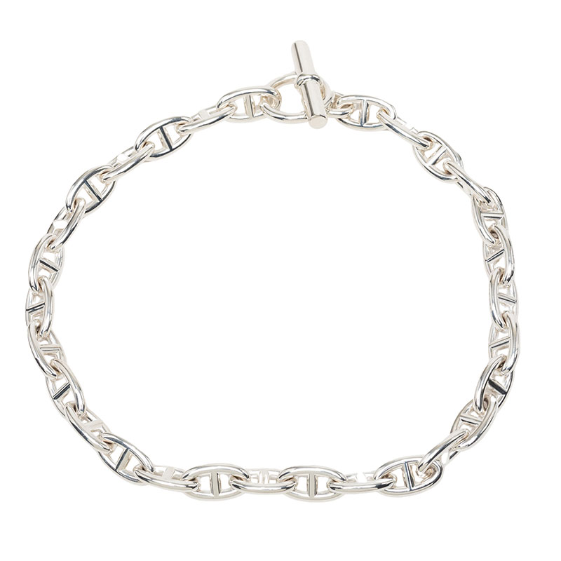 エルメス シェーヌダンクルGM チェーン 2連 ブレスレット チョーカー ネックレス 29コマ SV925 シルバー レディース HERMES 【中古】｜【銀座パリス】　店