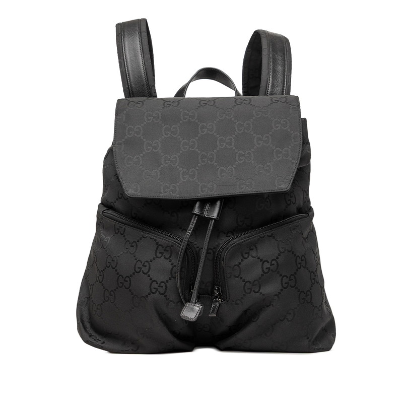 グッチ GGナイロン バックパック リュック 0030238 ブラック ナイロン レザー レディース GUCCI 【中古】｜【銀座パリス】　店