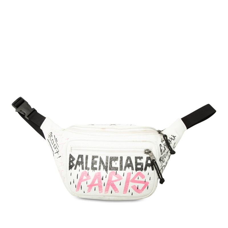 バレンシアガ グラフィティ エクスプローラー ボディバッグ ウエストバッグ 529550 ホワイト レザー レディース BALENCIAGA 【中古】|【銀座パリス】 店