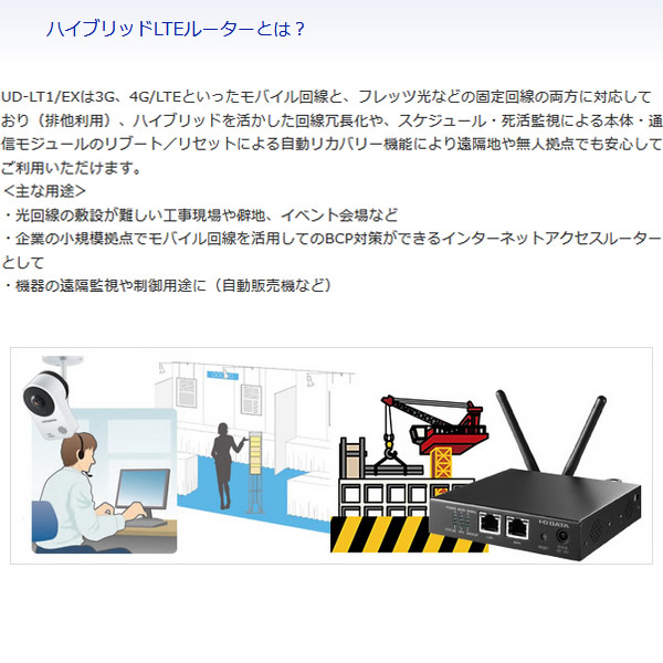 IODATA LTE(M2M)ルーター モバイル 固定回線 ハイブリッド Wi-Fi対応