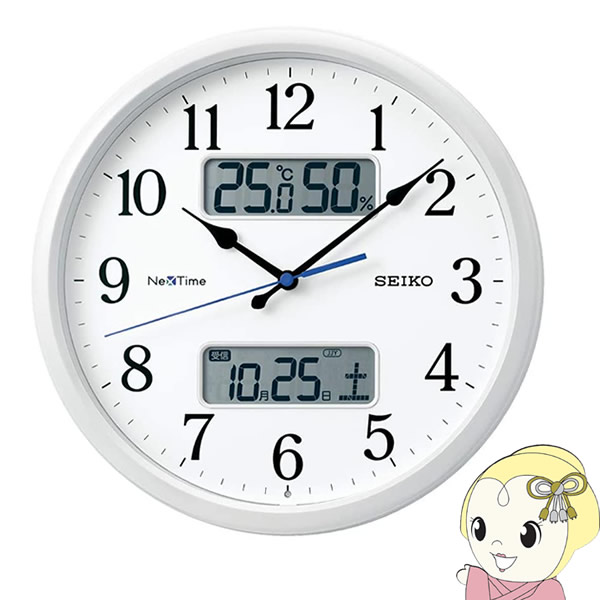 【4/18限定 ﾀﾞｲﾔﾓﾝﾄﾞ会員ならｴﾝﾄﾘｰで当店全品最大P8倍】セイコー SEIKO 電波とスマホでつながる ハイブリッド電波時計 ネクスタイム スマホで同期 カレンダー 温度計 湿度計 ZS251W【KK9N0D18P】