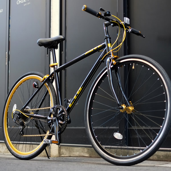 【メーカー直送】LIGMOVE前後異色のカラーリムがイケてる700Cクロスバイクネイビー/レッド【KK9N0D18P】