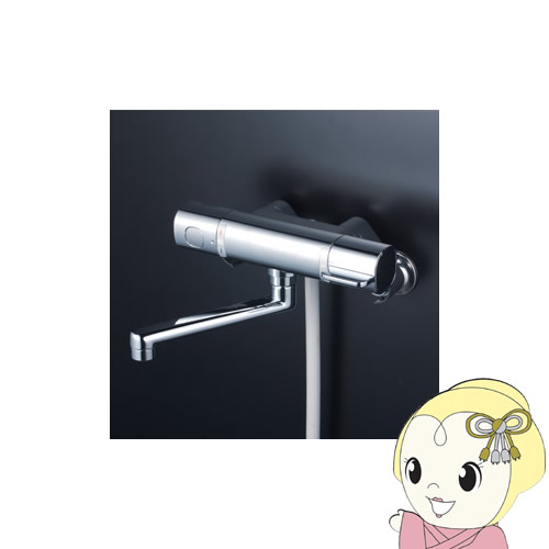 【直送】 KVK サーモスタット式 シャワー eシャワーNf 240mmパイプ付 FTB100KR2T【KK9N0D18P】｜ぎおん店